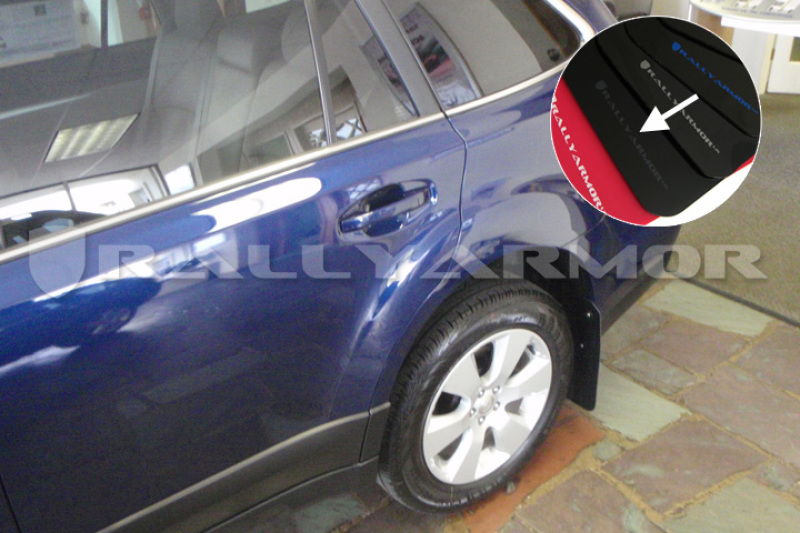Subaru Outback Mud Flap - Front + Rear - Rally Armor - UR Black with Grey Logo - Black - `10-`14
