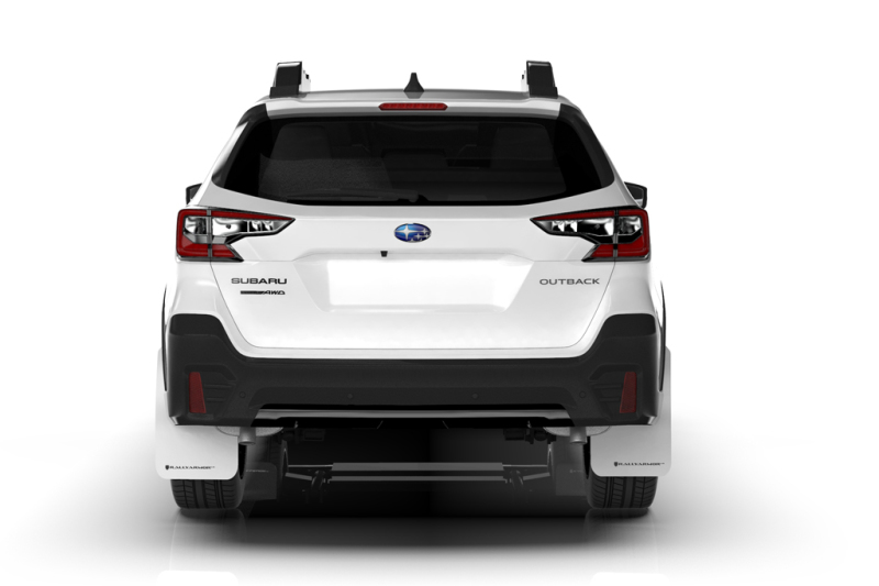 Subaru Outback Mud Flap Kit - Front + Rear - Rally Armor - UR Black Flap/Blue Logo - Black - `20-`25