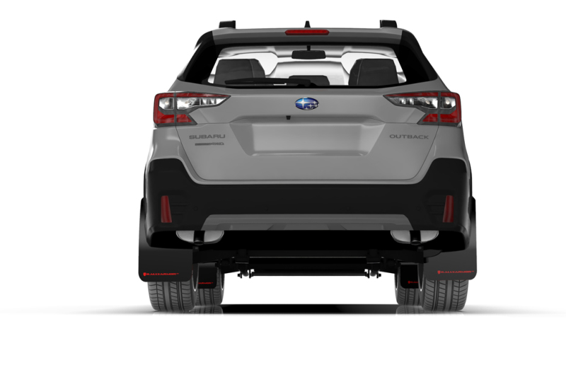 Subaru Outback Mud Flap Kit - Front + Rear - Rally Armor - UR Black Flap/Blue Logo - Black - `20-`25