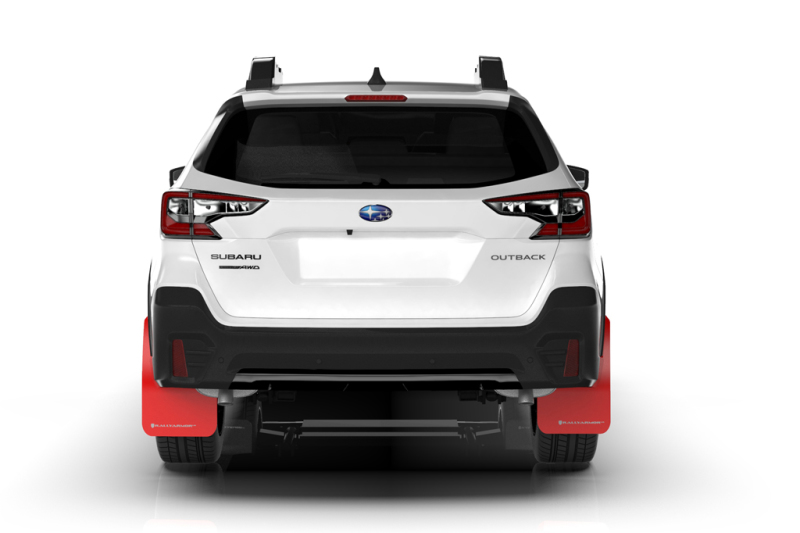 Subaru Outback Mud Flap Kit - Front + Rear - Rally Armor - UR Red Flap/White Logo - Red - `20-`25
