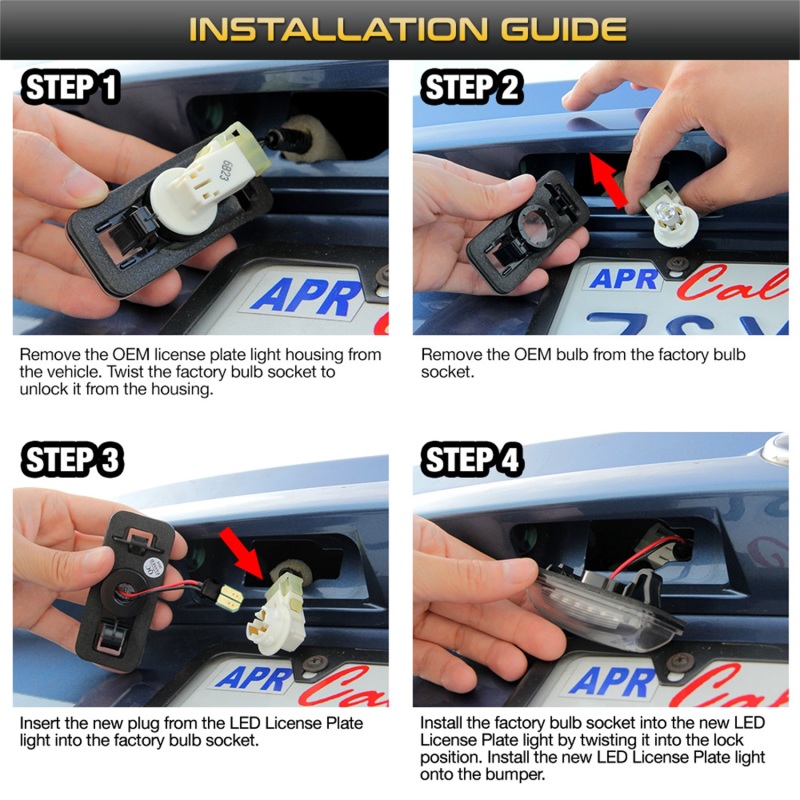 Subaru BRZ License Plate Bulbs - SPYDER - LED 5500K, T10 Connector - White - `13-`18