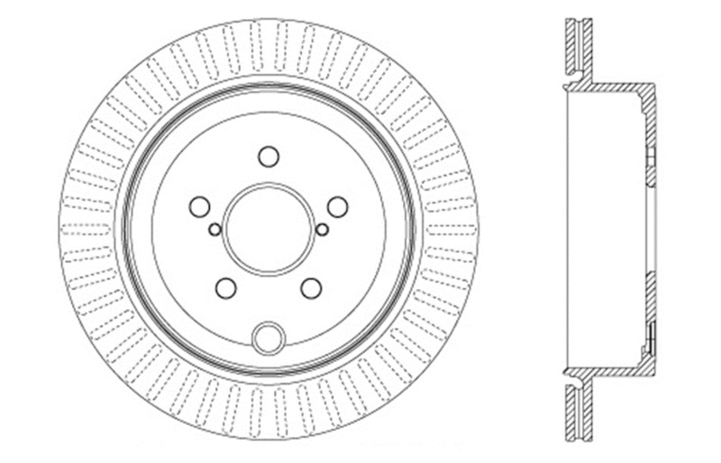 Subaru Legacy Brake Rotor (1) - Rear Right - Stoptech - Drilled Sport - Black - `10-`14