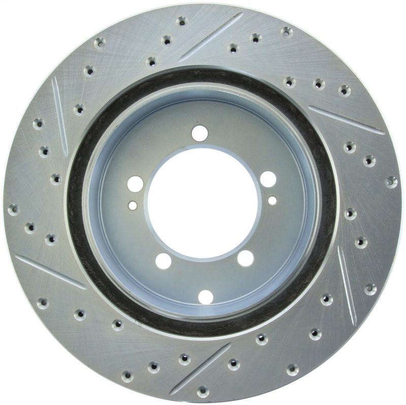 Mitsubishi Lancer Brake Rotor (1) - Front Right - Stoptech - Select Sport Drilled & Slotted - Black - `03-`06