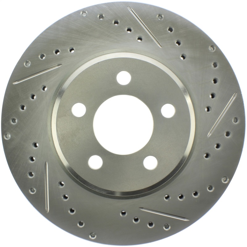 Dodge Charger Brake Rotor (1) - Front Left - Stoptech - Slotted & Drilled, Zinc Coated - Black - `06-`19