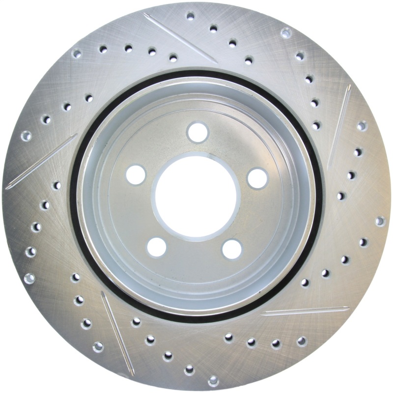 Dodge Charger Brake Rotor (1) - Rear Right - Stoptech - Drilled and Slotted - Black - `06-`19