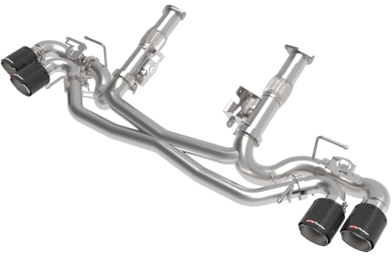 Chevrolet Corvette C8 Performance Exhaust - aFe - MACH Force-Xp Cat-Back w/ NPP Exhaust Valve Carbon Tip - `20-`25