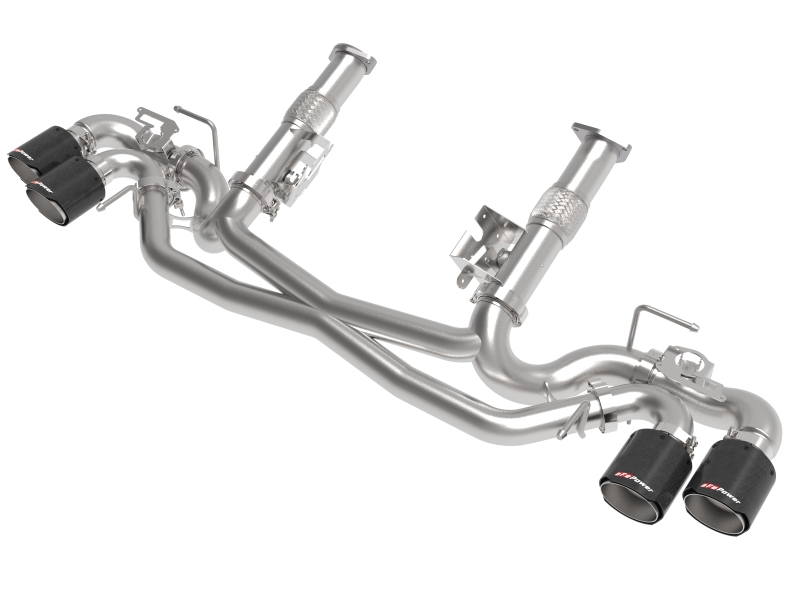 Chevrolet Corvette C8 Performance Exhaust - aFe - MACH Force-Xp Cat-Back w/ NPP Exhaust Valve Carbon Tip - `20-`25