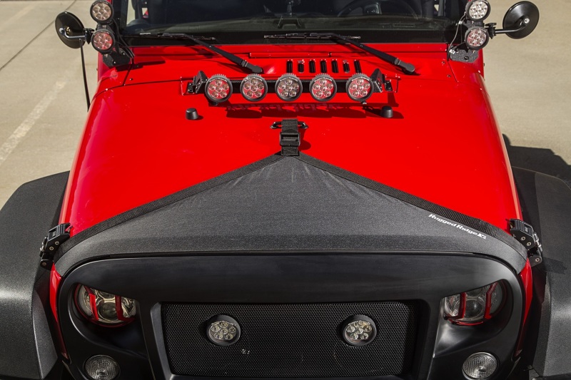 Jeep Wrangler JK Hood Bra - Rugged Ridge - Black - `07-`18