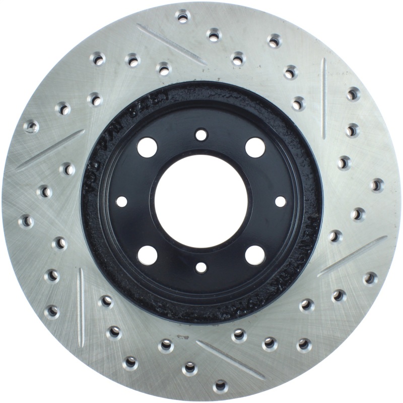 Honda Civic Brake Rotor (1) - Front Right - Stoptech - Slotted & Drilled - `90-`00