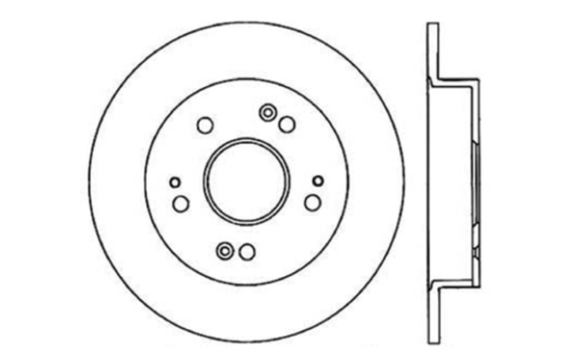 Honda Civic Brake Rotor (1) - Rear Right - Stoptech - Slotted & Drilled - Black - `06-`15