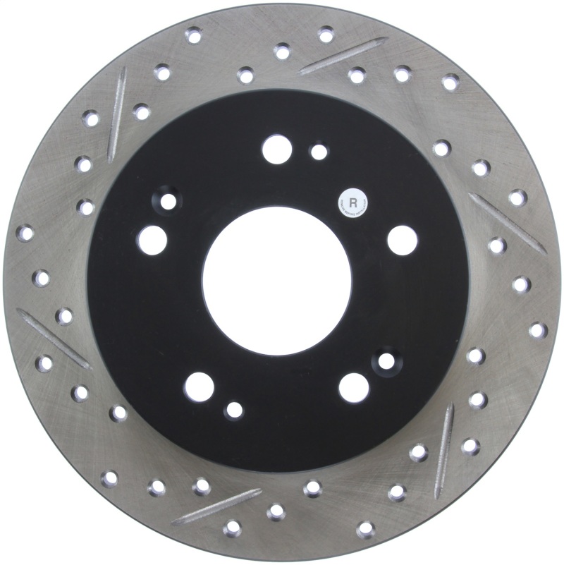 Honda Civic Brake Rotor (1) - Rear Right - Stoptech - Slotted & Drilled - Black - `06-`15