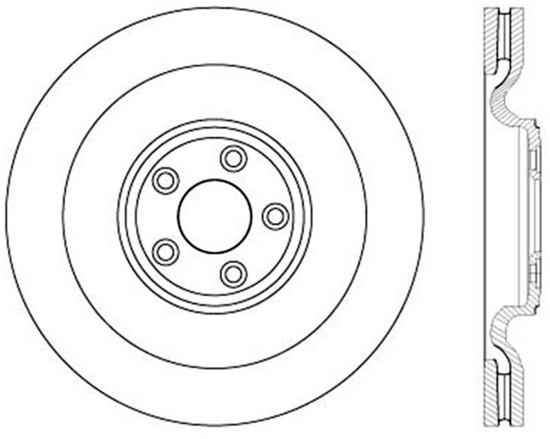 Jaguar F-TYPE Brake Rotor (1) - Rear Right - StopTech - Sport - Cross Drilled - '14 - '20