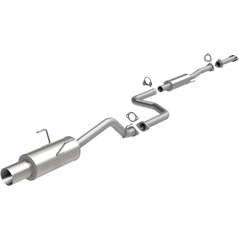 Honda Civic Performance Exhaust - Single Straight Passenger Side Rear - Magnaflow - Street Series Cat-Back - Polished - 1.6L - `92-`00