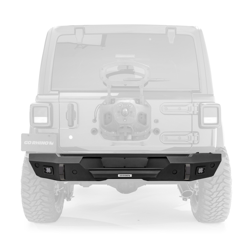 Jeep Wrangler JL Trailline Rear Stubby Bumper - Rear - Go Rhino - Black - `18-`20
