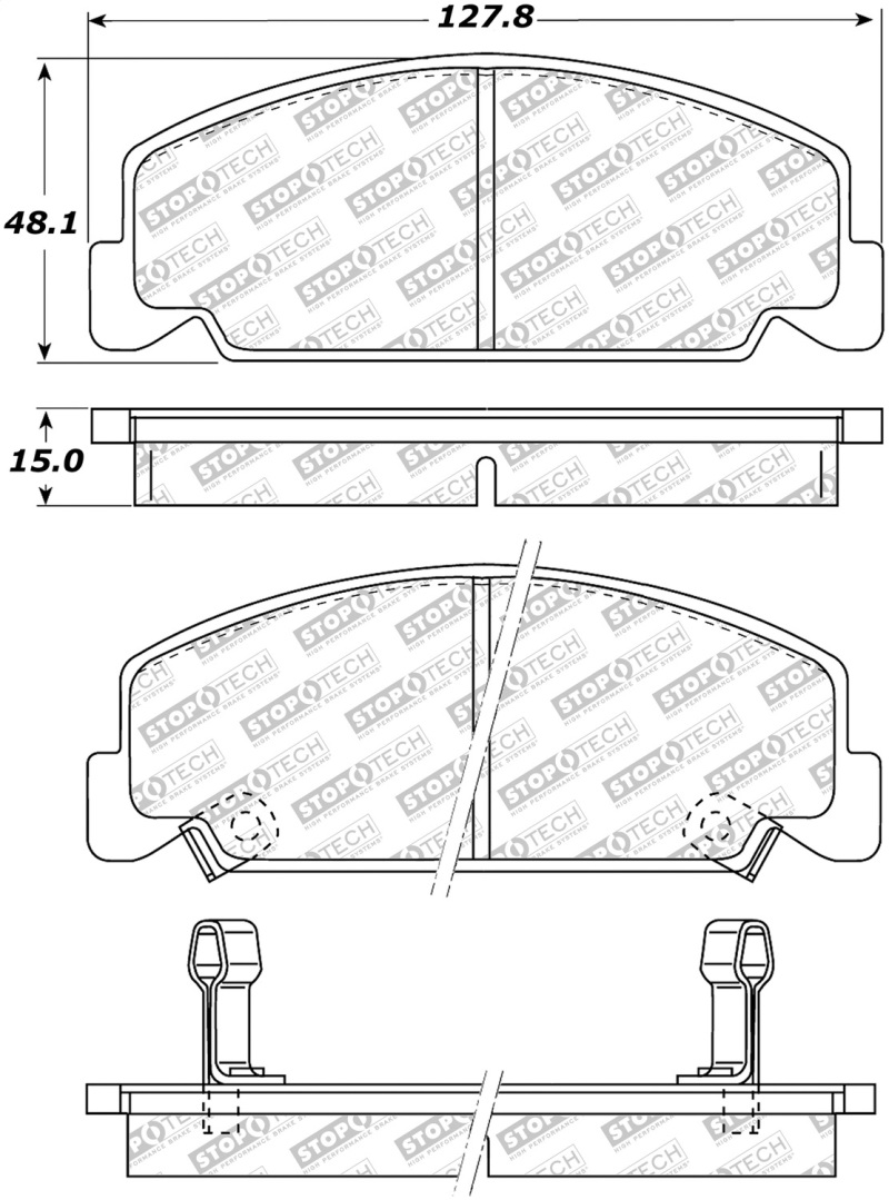 Honda Civic Brake Pads - Front - Stoptech - Street Select - `88-`00