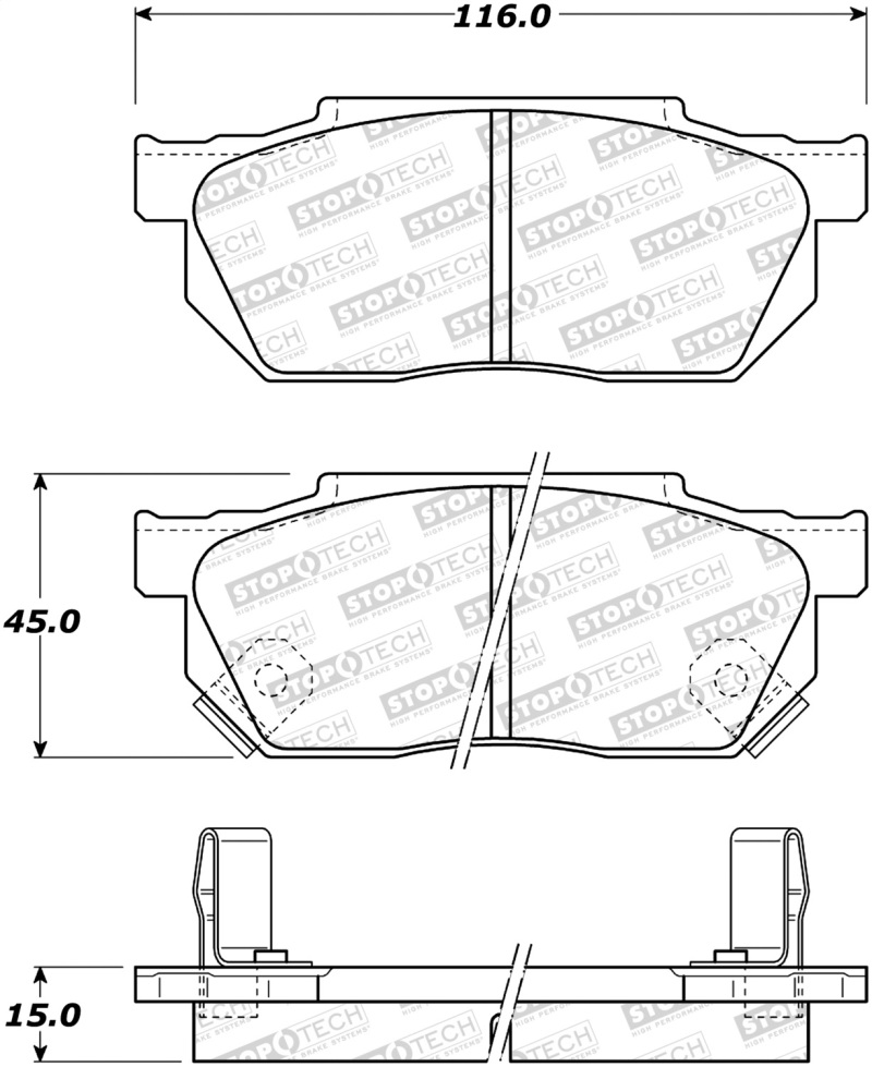 Honda Civic Brake Pads - Stoptech - ST Street - `84-`87