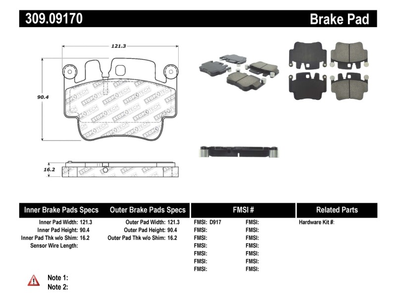 Porsche 911 Brake Pads - Front - Stoptech - Sport - `99-`05