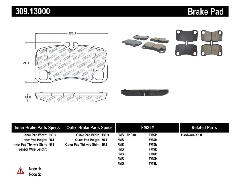 Porsche 911 Brake Pads - Stoptech - Sport - `07-`13