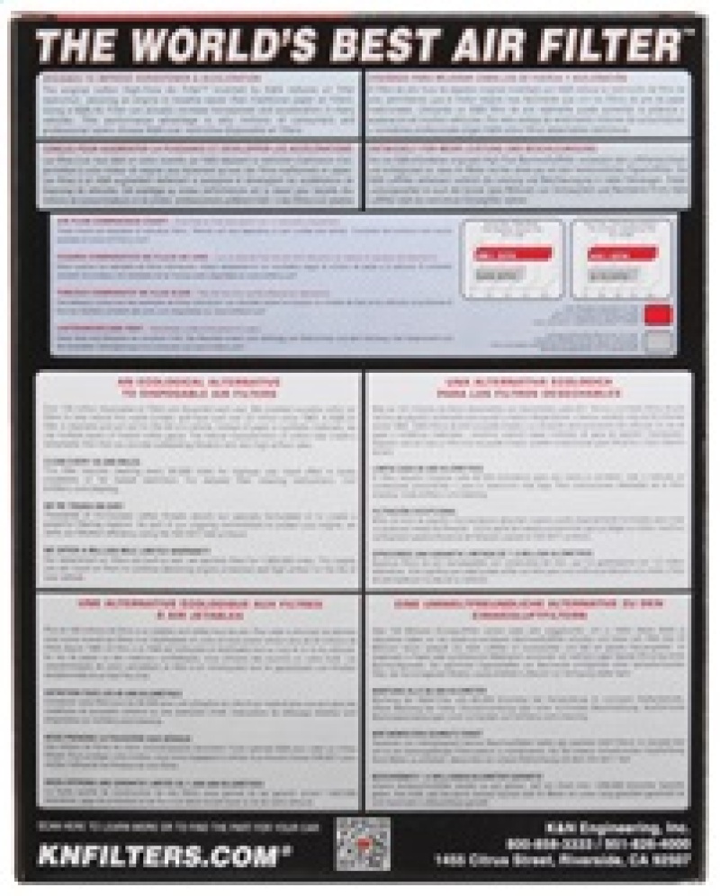 Honda Civic Performance Air Intake - K&N Engineering - Drop In Air Filter - 1.4L - `12-`17