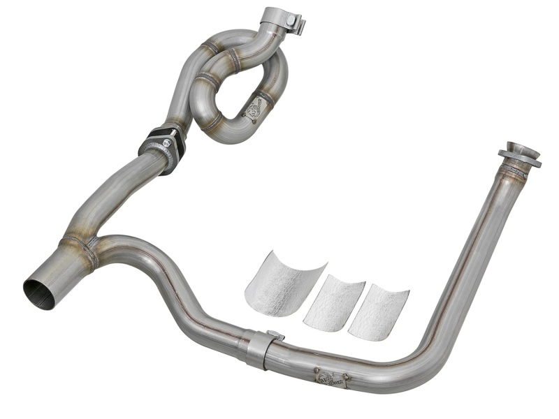 Jeep Wrangler JK Y-Pipe with Loop Relocation Pipe - aFe - Twisted Steel - 3.6L - `12-`18