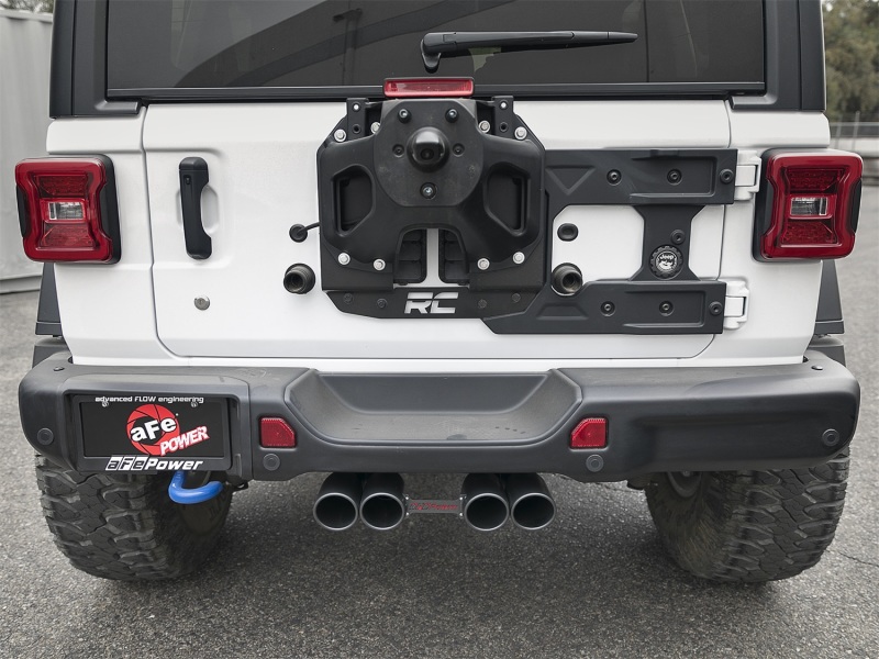 Jeep Wrangler JL Exhaust Cat Back - aFe - Rebel Series - Black - V6-3.6L - `18-`24