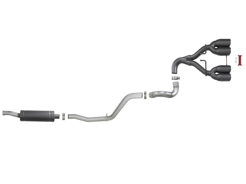 Jeep Wrangler JL Exhaust Cat Back - aFe - Rebel Series - Black - V6-3.6L - `18-`24
