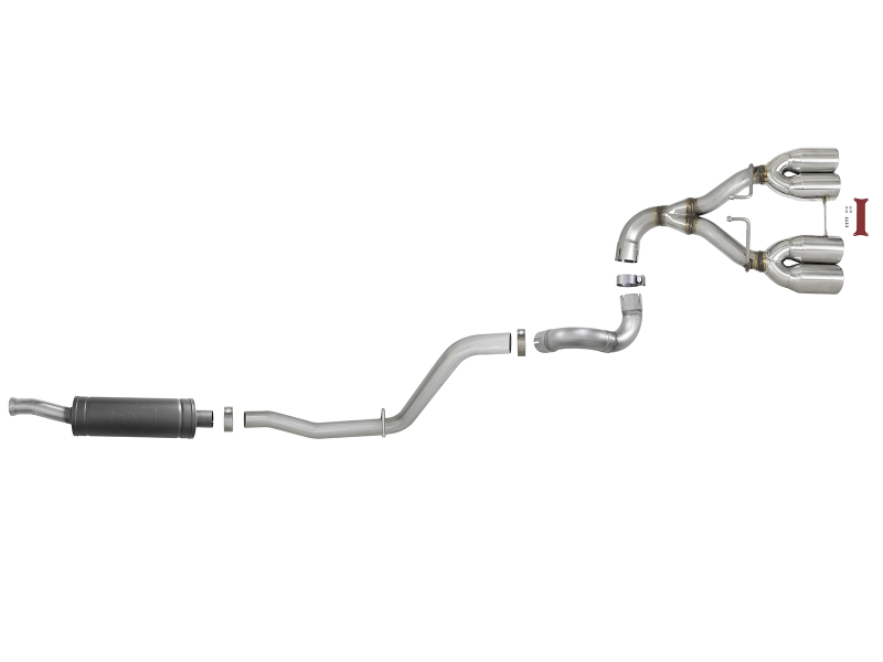 Jeep Wrangler JL Exhaust System - Rear - aFe - Rebel Series - Polished - V6-3.6L - `18-`24