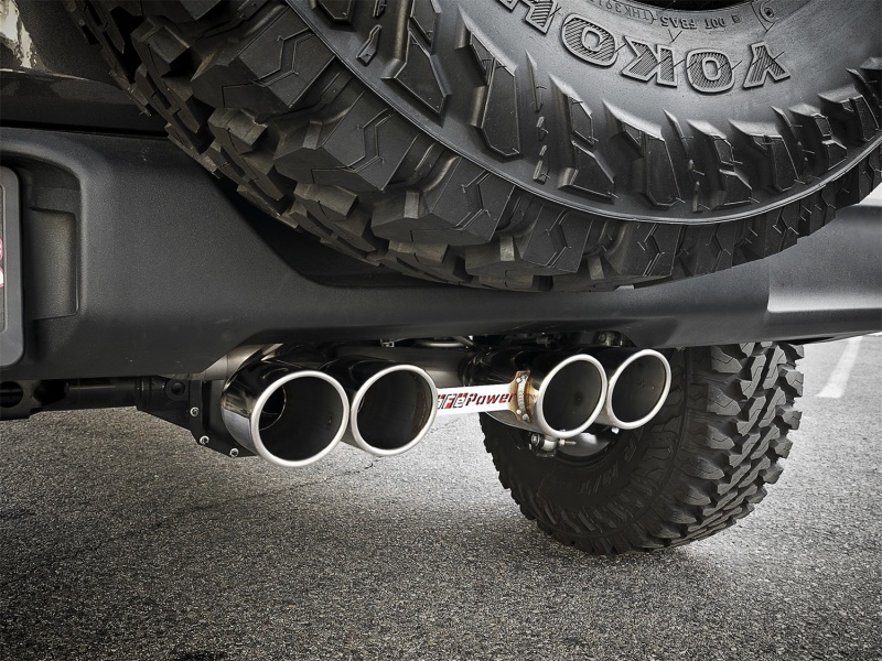 Jeep Wrangler JL Exhaust System - Rear - aFe - Rebel Series - Polished - V6-3.6L - `18-`24