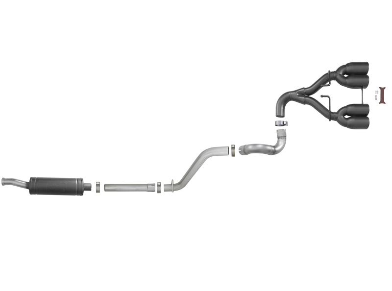Jeep Wrangler JL Cat-Back Exhaust - Rear - aFe - Rebel Series - Black - 3.6L - `18-`24