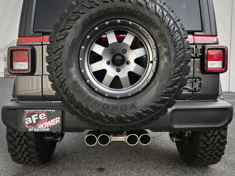 Jeep Wrangler JL Exhaust Cat-Back - Rear - aFe - Rebel Series - 3.6L - `18-`20
