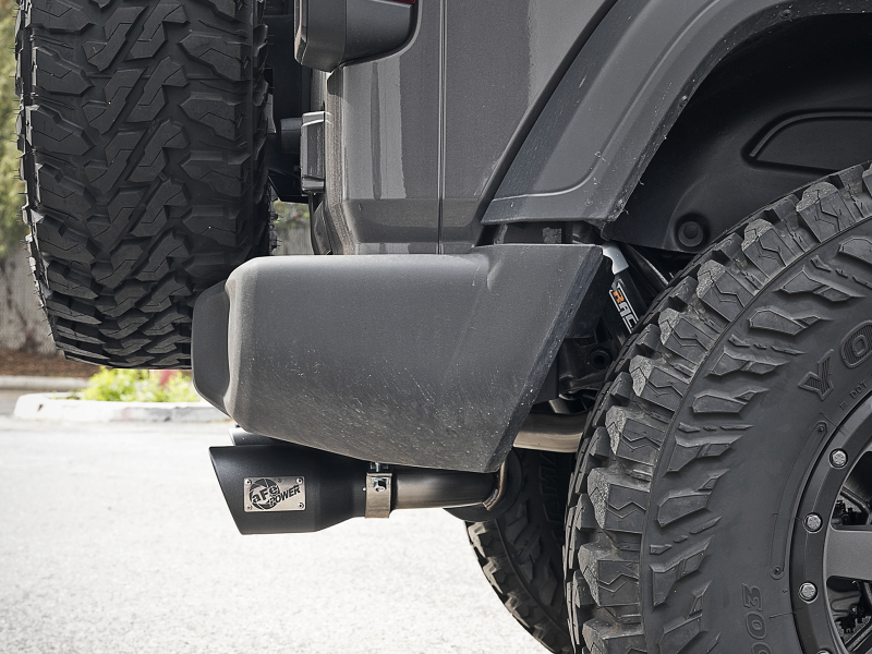 Jeep Wrangler JL Exhaust Cat Back - Rear - aFe - Rebel Series 2.5in 409 SS - Black - 3.6L - `18-`24