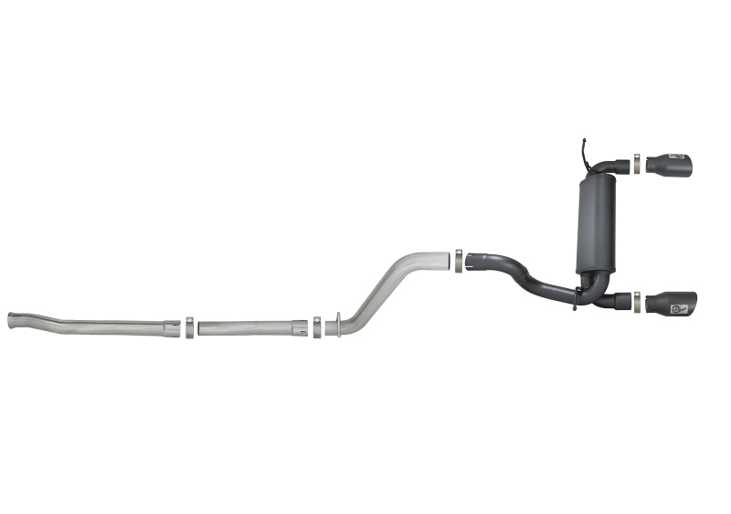 Jeep Wrangler JL Exhaust Cat Back - Rear - aFe - Rebel Series 2.5in 409 SS - Black - 3.6L - `18-`24