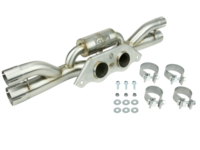 Porsche 911 Performance Exhaust - aFe - MACHForce XP 304 Stainless Secondary Muffler Delete Pipe - 3.8L/4.0L - `14-`19