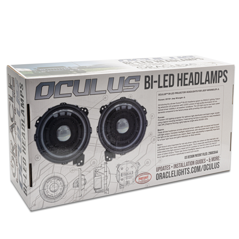 Jeep Gladiator Headlight Assemblies - ORACLE Lighting - Oculus Bi-LED - Matte Blk