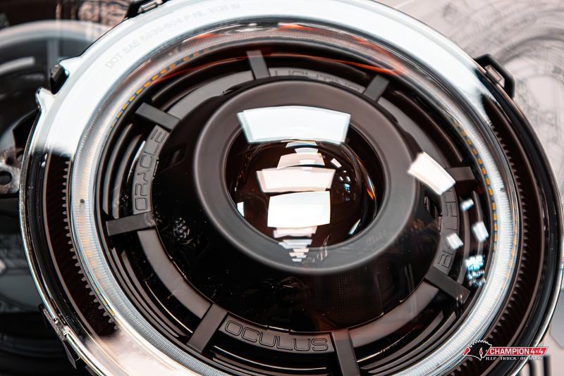 Jeep Gladiator Headlight Assemblies - ORACLE Lighting - Oculus Bi-LED - Matte Blk