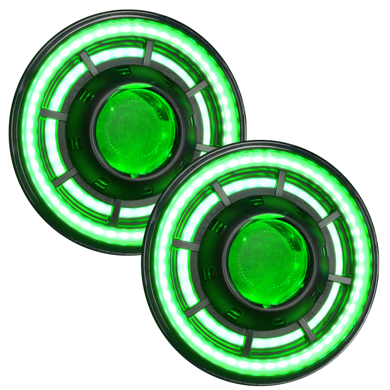 Jeep Wrangler JK Projector Headlights - ORACLE Lighting - ColorSHIFT BiLED - `07-`18