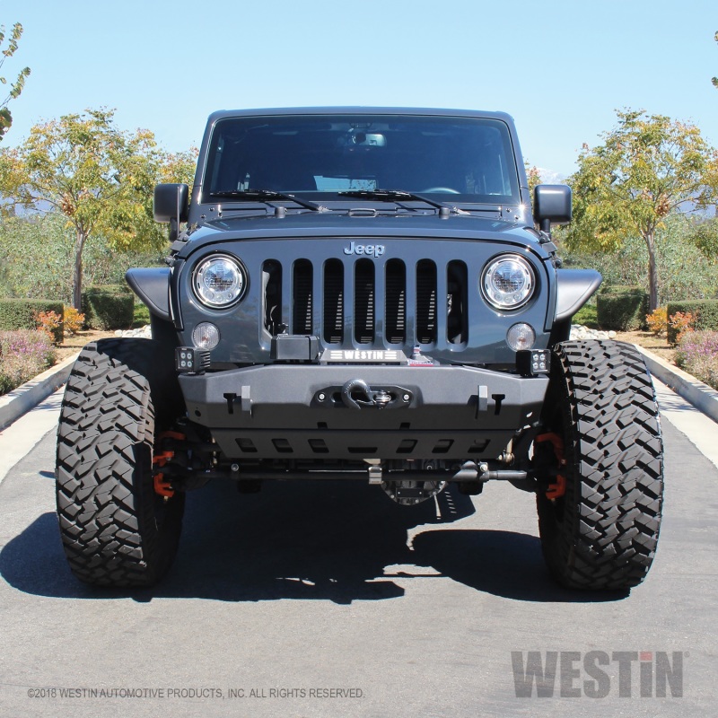 Jeep Wrangler JK Stubby Front Bumper - Front - Westin - WJ2 - Textured Black - `07-`18