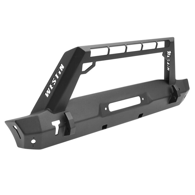Jeep Wrangler JL Stubby Front Bumper - Front - Westin - LED Light Bar Mount - Textured Black - `18-`19