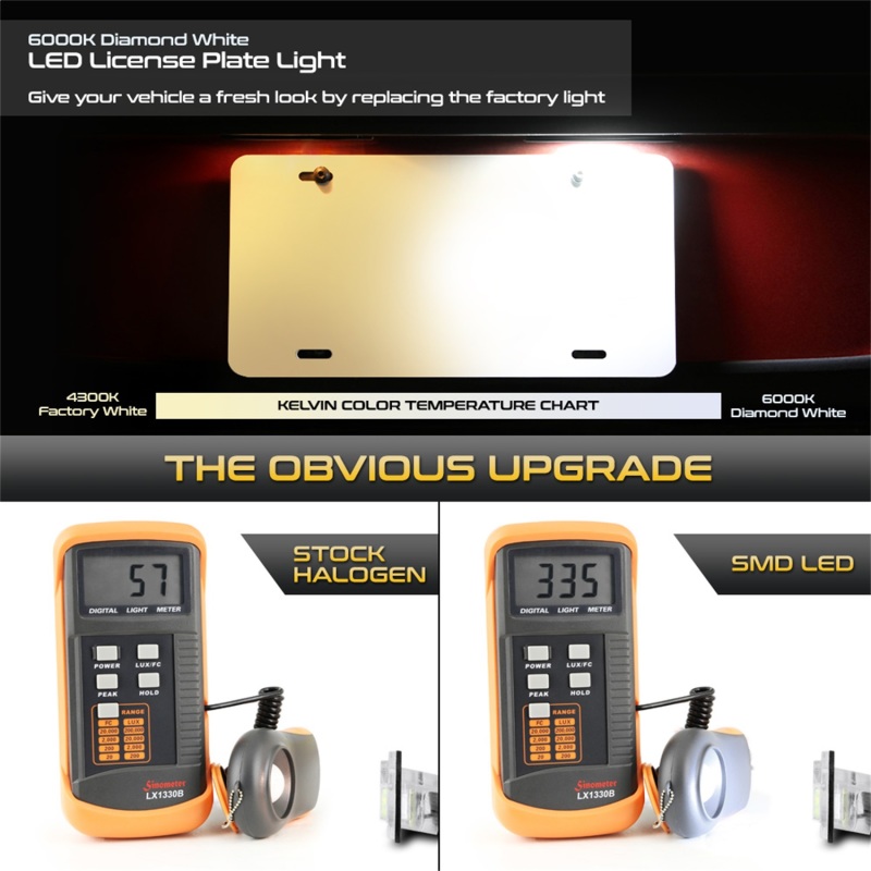 Honda Civic License Plate Bulbs - SPYDER - XTune License Plate Bulb Assembly - White 5500K - `01-`15