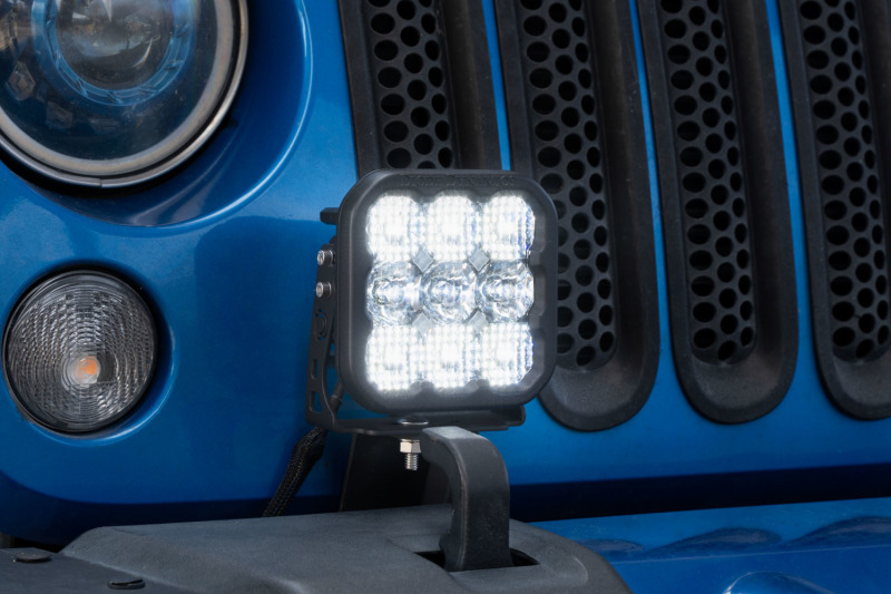 Jeep Wrangler JK LED Pod Light Kit - Bumper - Diode Dynamics - Pro Driving - Yellow - `07-`18