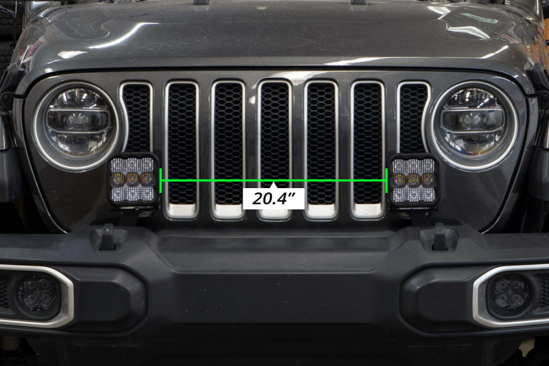 Jeep Wrangler JL LED Pod Light Kit - Bumper - Diode Dynamics - Pro Driving - Yellow - `18-`21