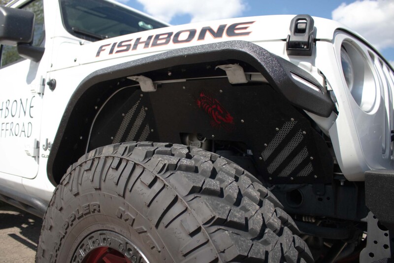 Jeep Gladiator Fender Flares - Front - Fishbone Offroad - Alum - Black - 2020+