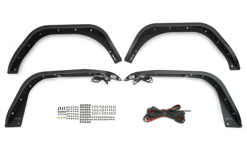 Jeep Wrangler JL Slim Fender Flares - DV8 Offroad - Black - `18-`23