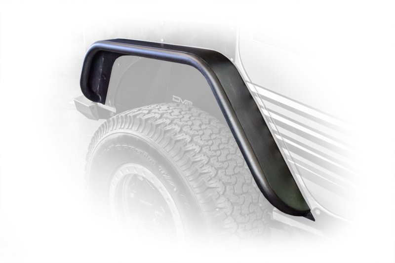 Jeep Wrangler JK Flat Fenders - Front + Rear - DV8 Offroad - Gloss Black - `07-`18