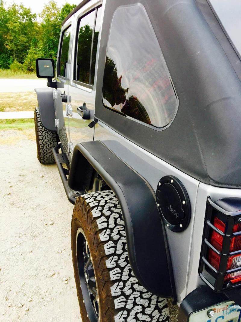 Jeep Wrangler JK Flat Fenders - Front + Rear - DV8 Offroad - Gloss Black - `07-`18