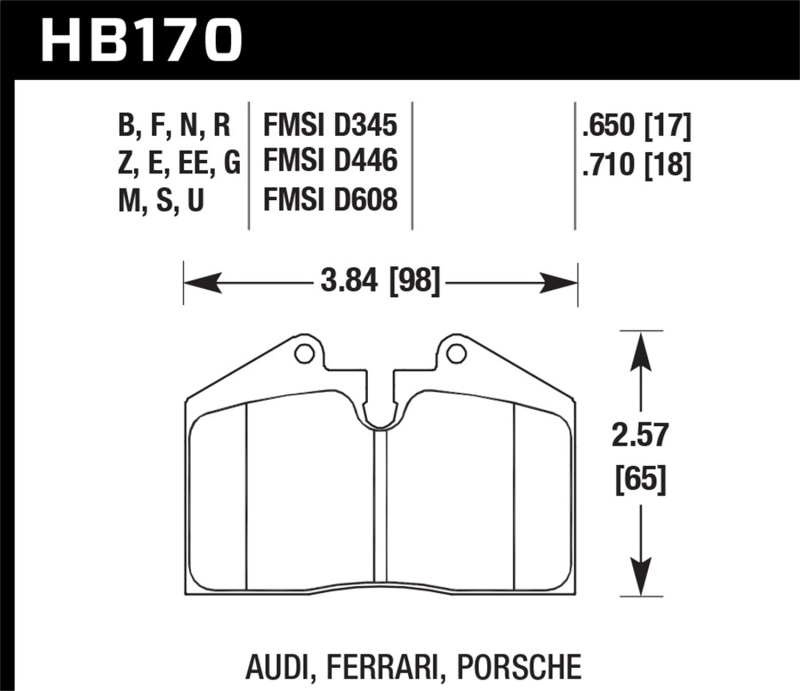 Porsche 911 Brake Pads - Front + Rear - Hawk Performance - Blue - `89-`94