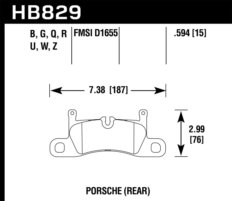 Porsche 911 Brake Pads - Rear - Hawk Performance - Ceramic Street - `12-`17