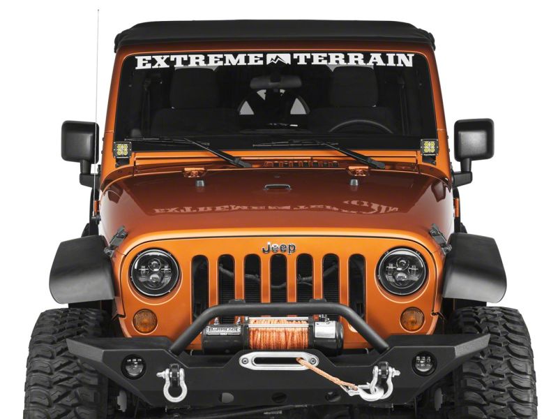 Jeep Wrangler JK Windshield Mounted Light Brackets - Raxiom - Textured Black - `07-`18