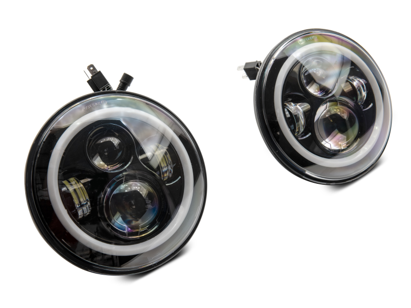 Jeep Wrangler JK LED Headlights - Raxiom - RGB Halo - Black - `07-`18