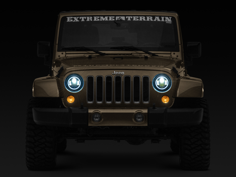 Jeep Wrangler JK LED Headlights - Raxiom - RGB Halo - Black - `07-`18